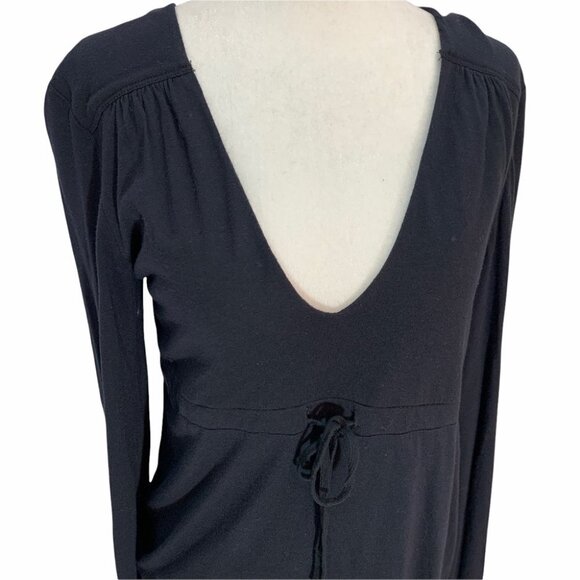 OLD Navy😎Black Long Sleeve V-Neck Jersey Knit Sweater Dress S - Picture 4 of 10